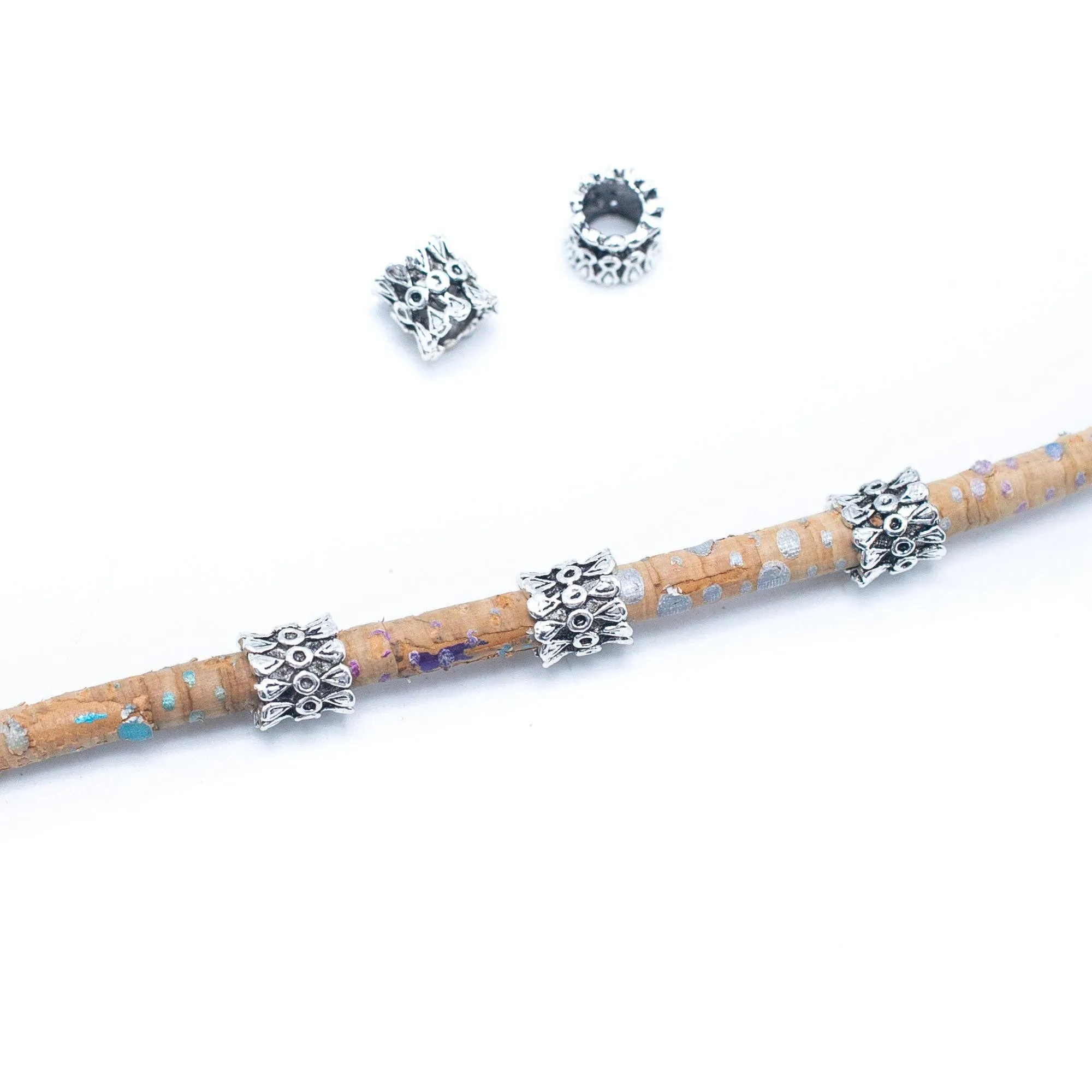 20PCS For 5mm leather antique silver  5mm round  Jewelry supply Findings Components- D-5-5-244