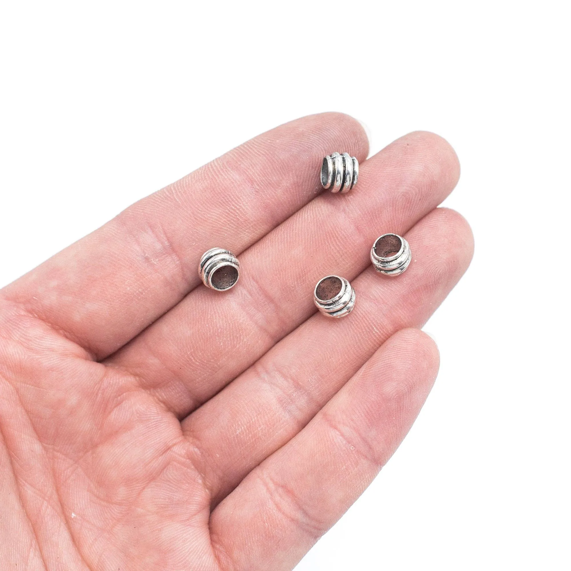 20PCS For 5mm leather antique silver  5mm round  Jewelry supply Findings Components- D-5-5-247
