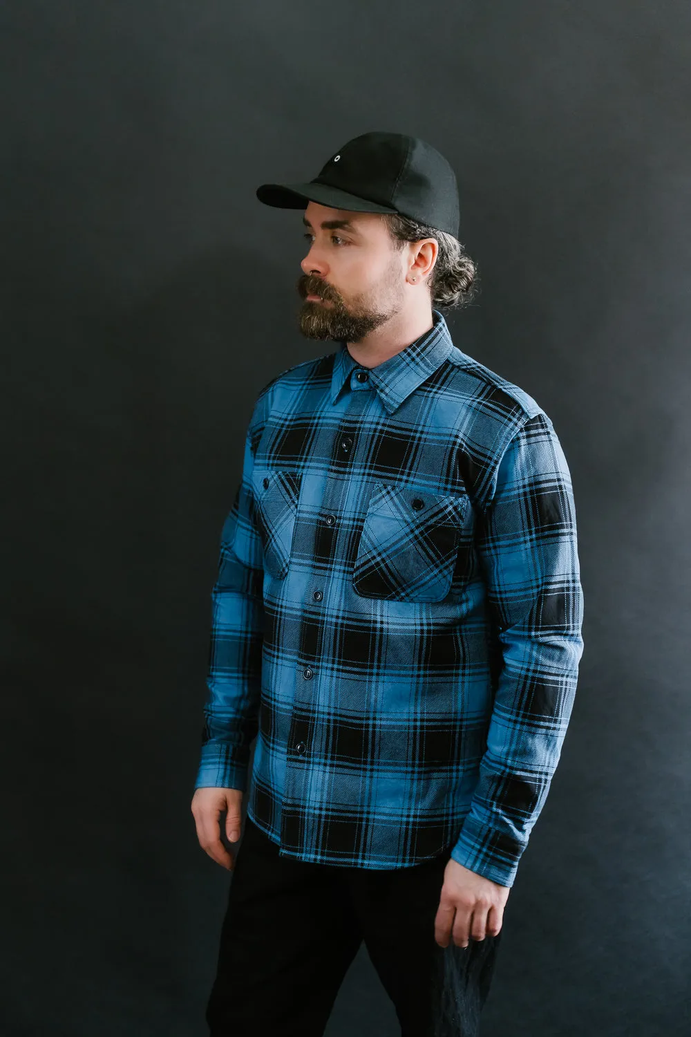 5700 - "Awa-Ai" Natural Indigo Heavyweight Check Flannel