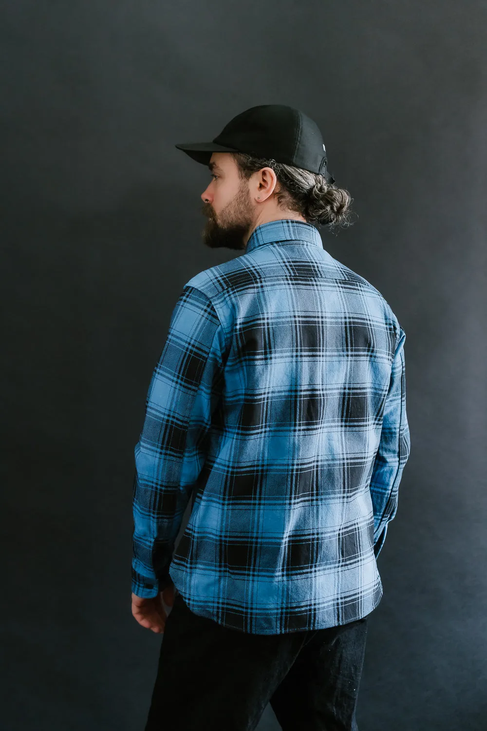 5700 - "Awa-Ai" Natural Indigo Heavyweight Check Flannel