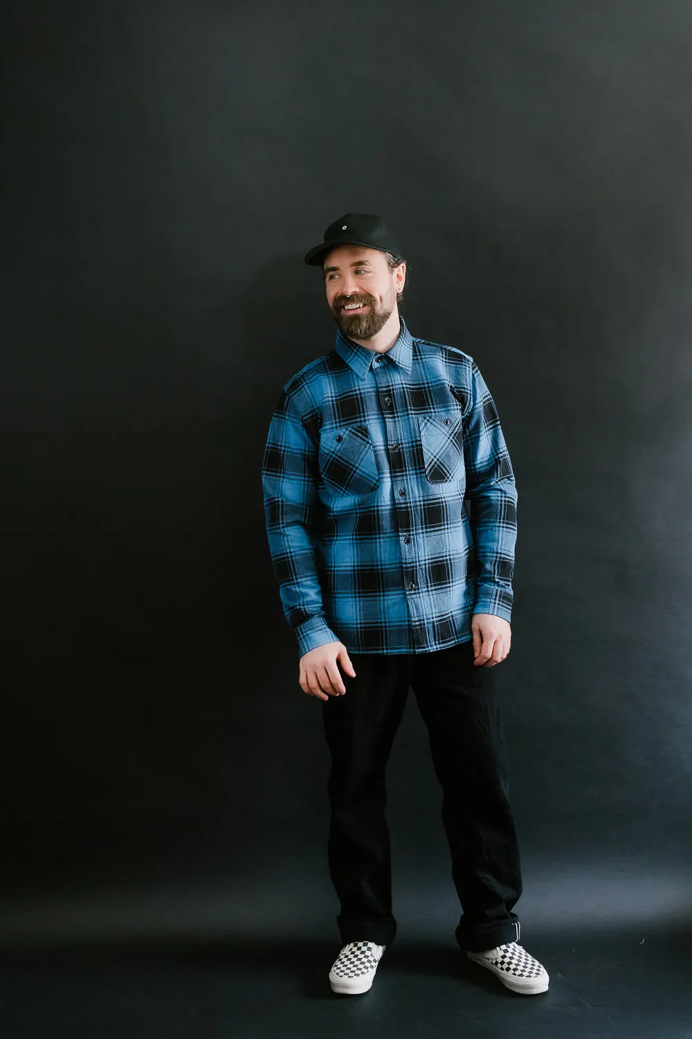 5700 - "Awa-Ai" Natural Indigo Heavyweight Check Flannel