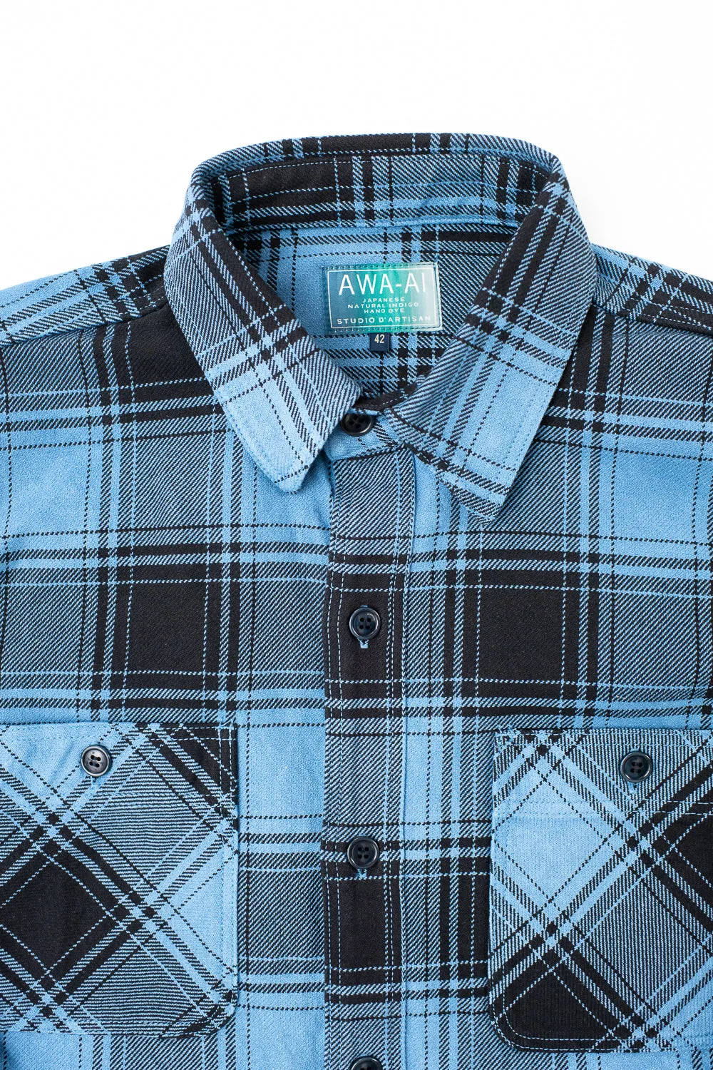 5700 - "Awa-Ai" Natural Indigo Heavyweight Check Flannel