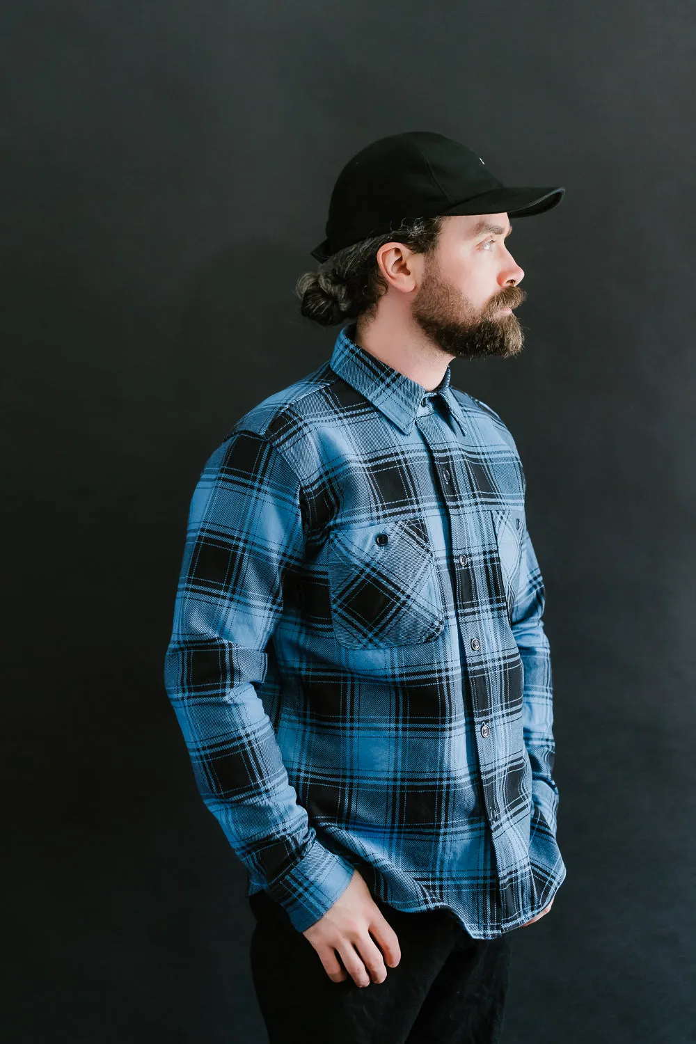 5700 - "Awa-Ai" Natural Indigo Heavyweight Check Flannel
