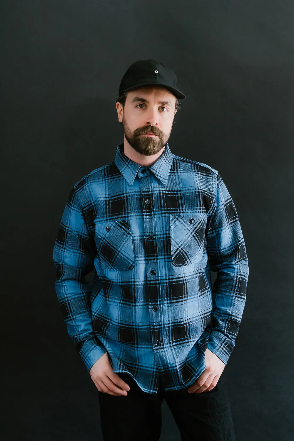 5700 - "Awa-Ai" Natural Indigo Heavyweight Check Flannel