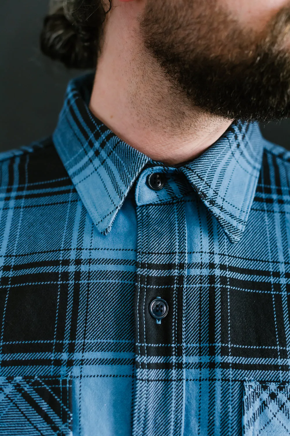 5700 - "Awa-Ai" Natural Indigo Heavyweight Check Flannel