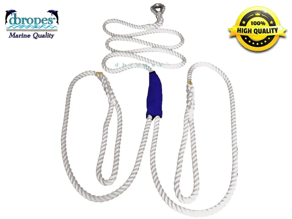 5/8" X 12' Three Strand Double Mooring Pendant 100% Nylon Rope with Stainless Steel Thimble (Tensile Strength 10400 Lbs.) Made in USA.