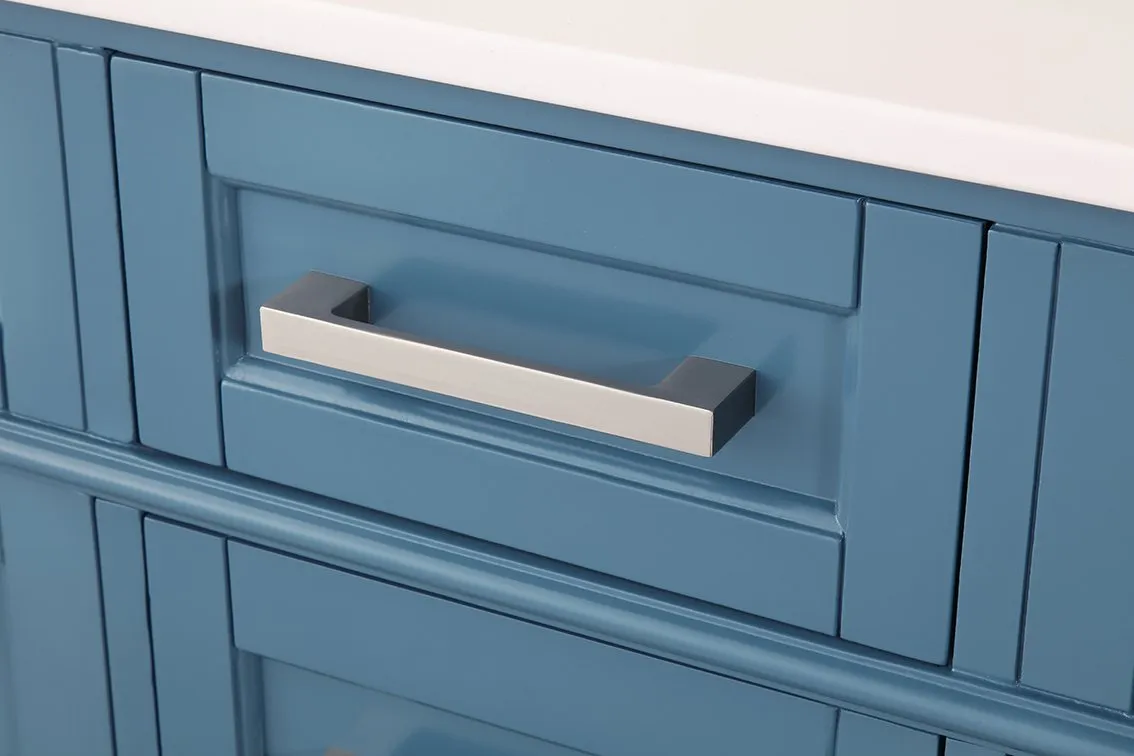60" Tennant Brand Durand Modern Teal Blue Double Sink Bathroom Vanity QT-1808-D60TB