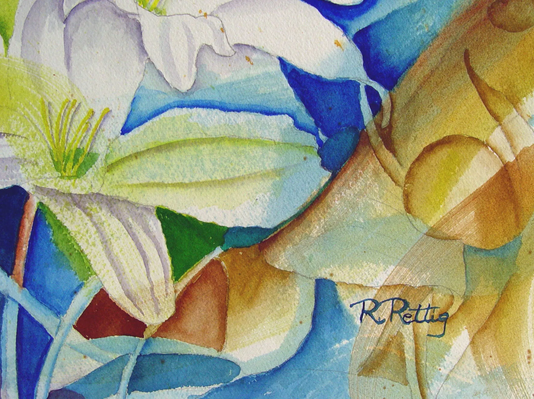 Abstract Lilies Watercolor