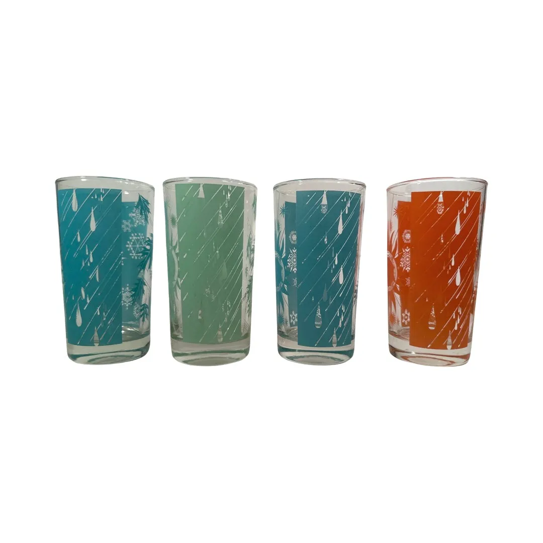 Bartlett Collins Mid-Century Four Seasons Design by D Campbell Glasses (Set of 4)
