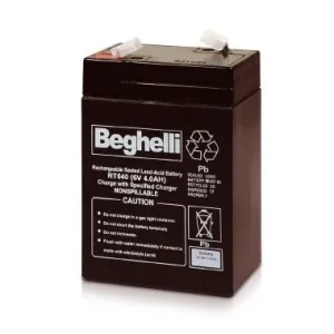 BATTERIA AL PIOMBO RICARICABILE 6V 4AH BEGHELLI 8801