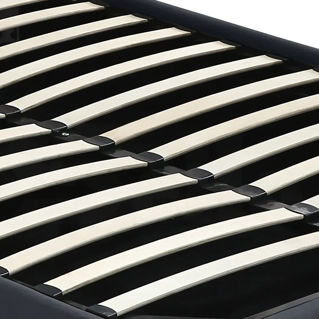 Bendigo Double Size Gas Lift Storage Bed Frame Dark Grey