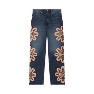 BLUEMARBLE Embroidered Bootcut Denim Pants, Blue Blue