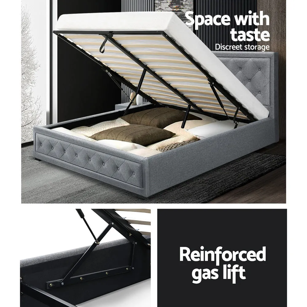 Bronte Storage Double Bed Frame Grey