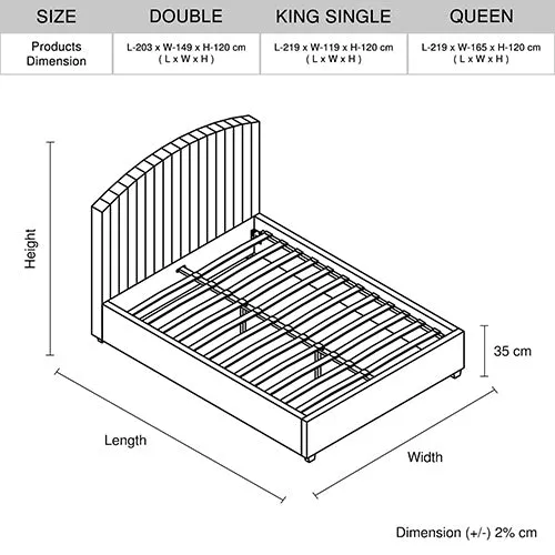 Camira King Single Velvet Bed Frame Pink