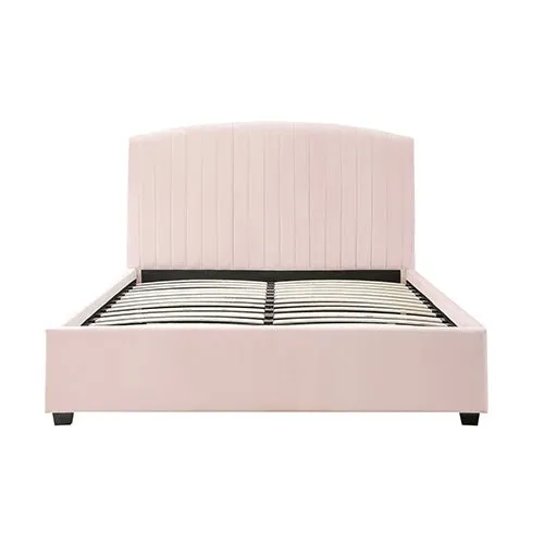 Camira King Single Velvet Bed Frame Pink