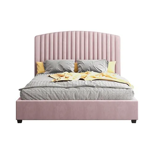 Camira King Single Velvet Bed Frame Pink