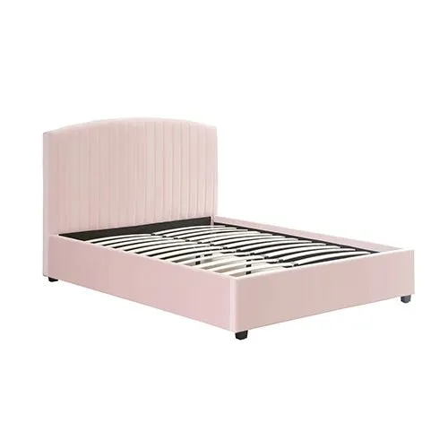 Camira King Single Velvet Bed Frame Pink