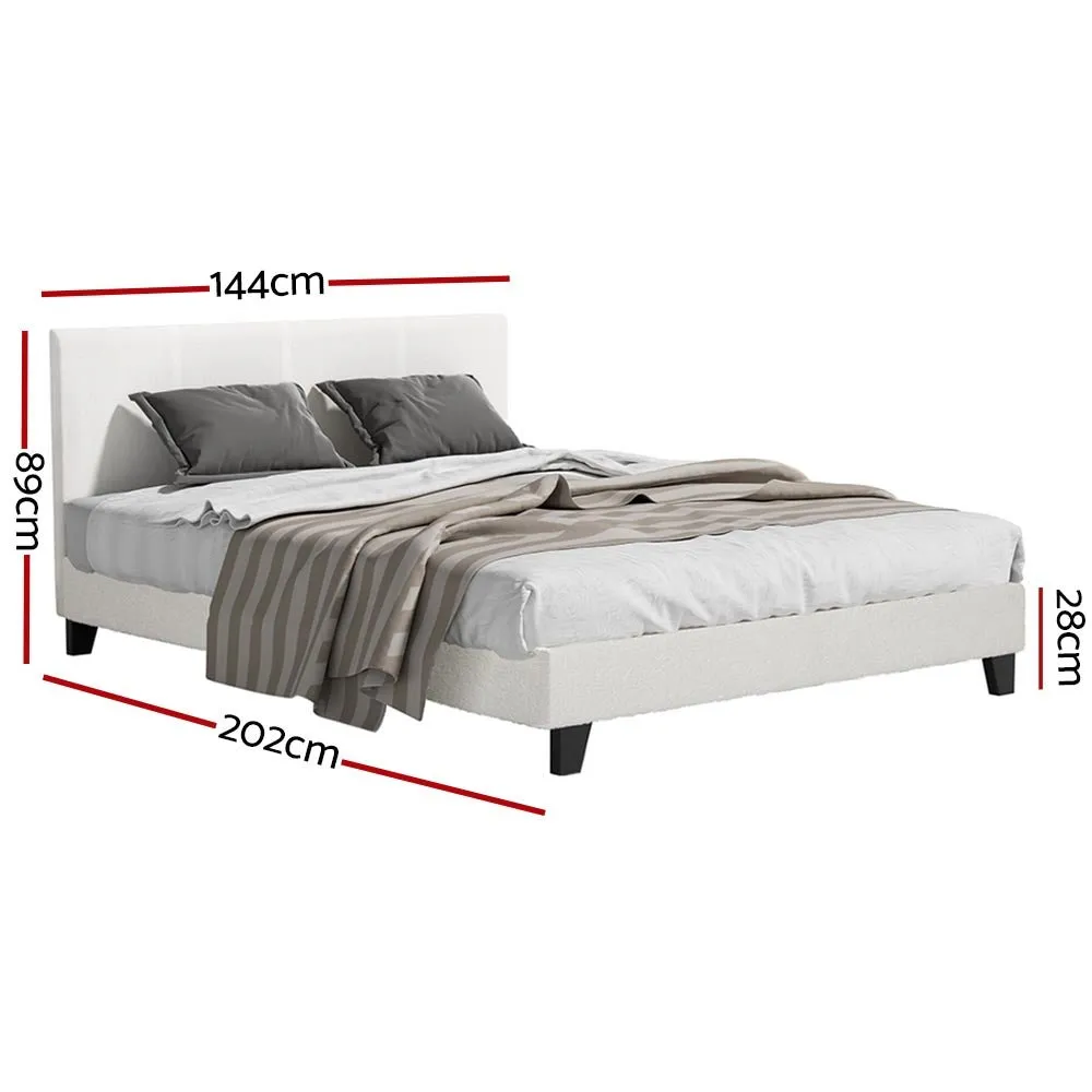 Coogee Double Bed Frame Cuddly White Bouclé