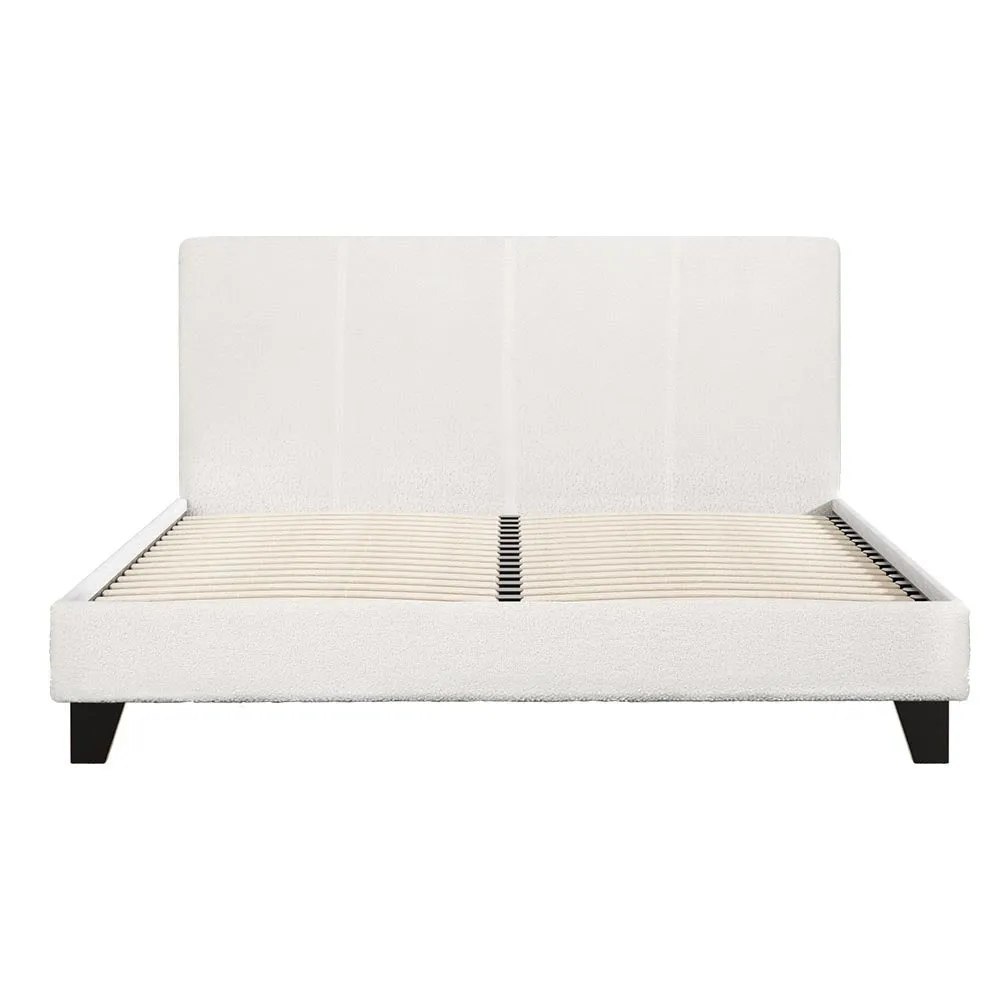 Coogee Double Bed Frame Cuddly White Bouclé