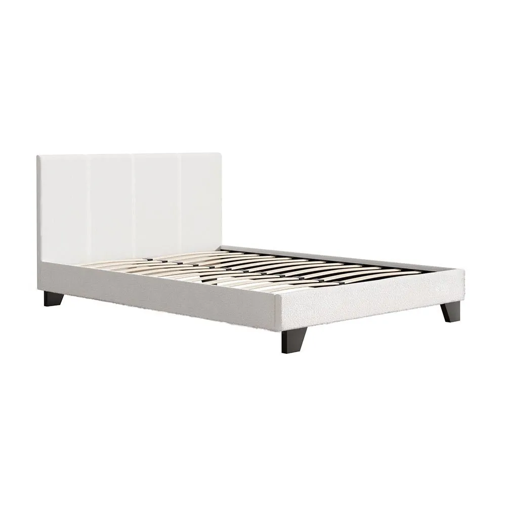 Coogee Double Bed Frame Cuddly White Bouclé
