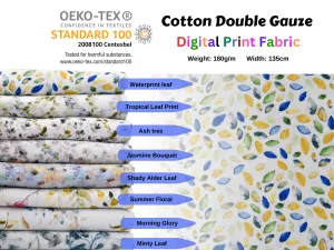 Cotton Double Gauze /Muslin Flower Digital Prints Fabric -6661