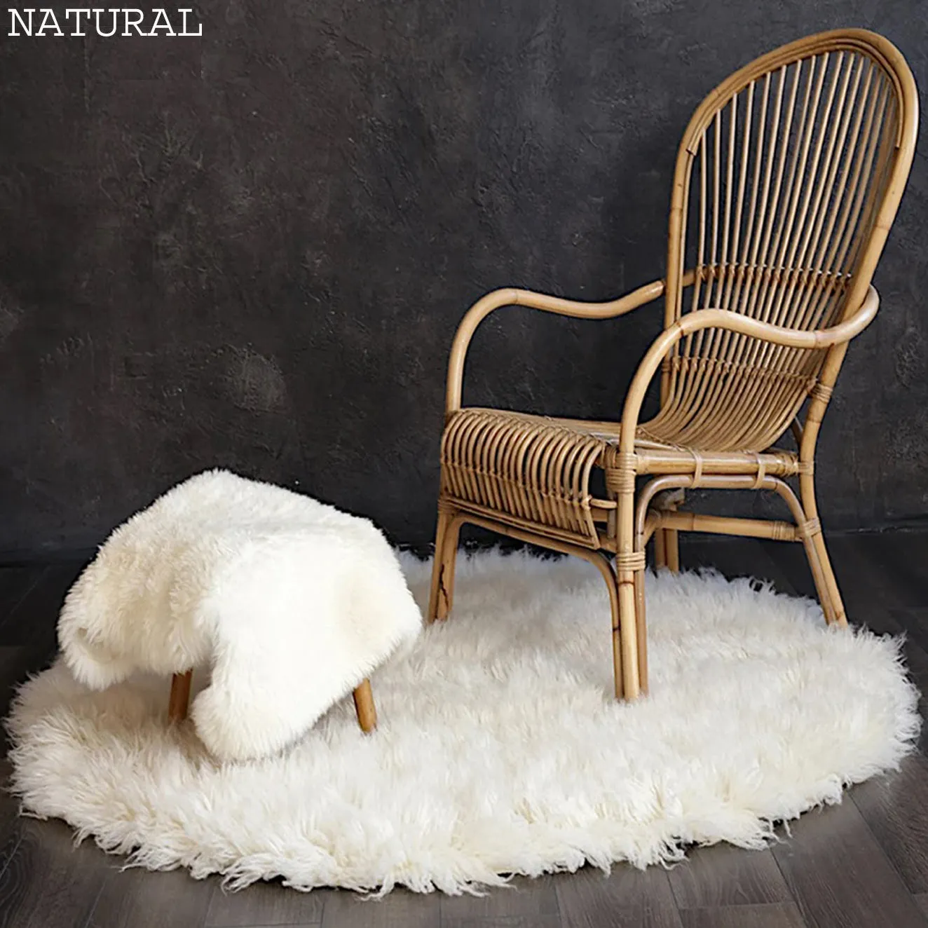 DELUXE ROUND FLOKATI RUG | SUPER THICK 3.5" WOOL PILE | 3000 GRAM WEIGHT
