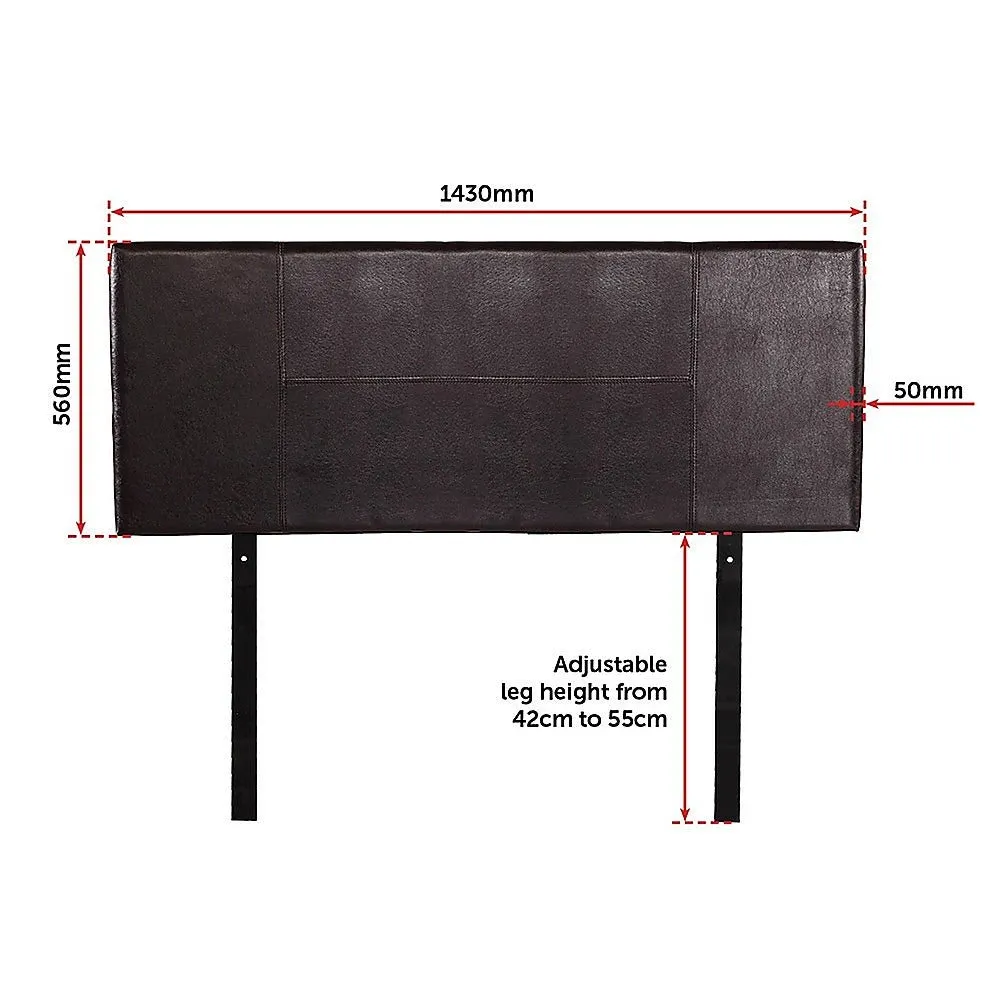 Double Size | PU Leather Bed Headboard Bedhead (Brown)