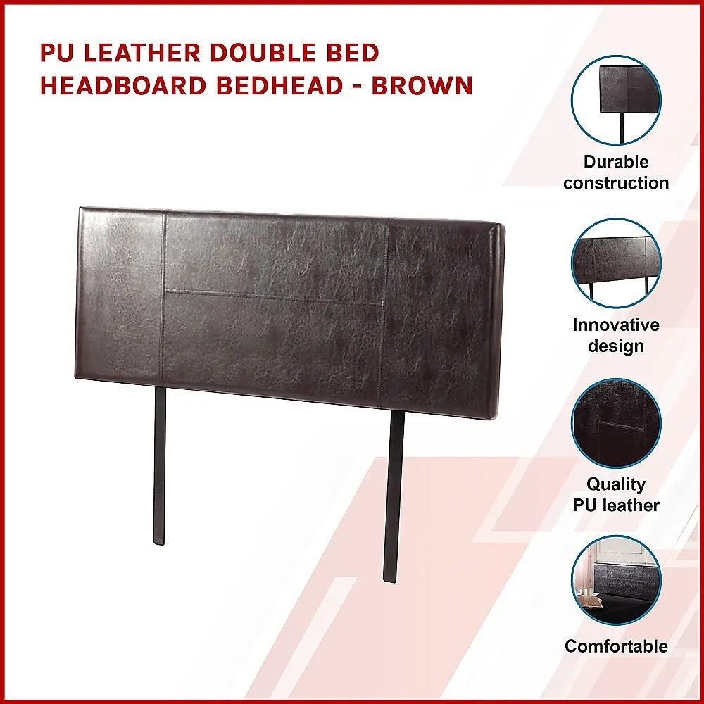 Double Size | PU Leather Bed Headboard Bedhead (Brown)