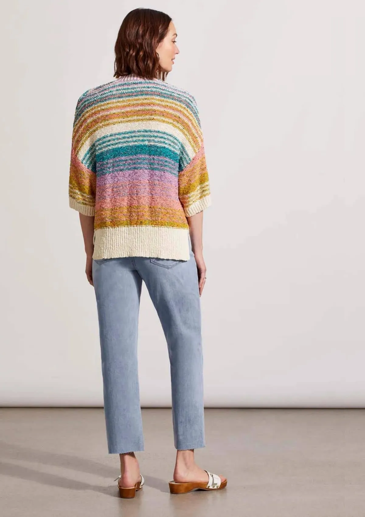 Elbow Sleeve Cardigan Sweater - Lagoon Mist