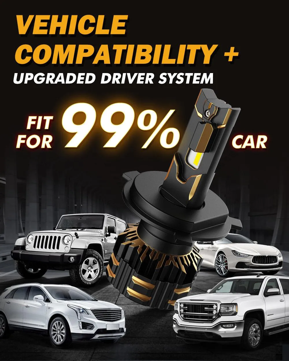 For 2000-2001 Honda CR-V H4 LED Headlight Bulbs