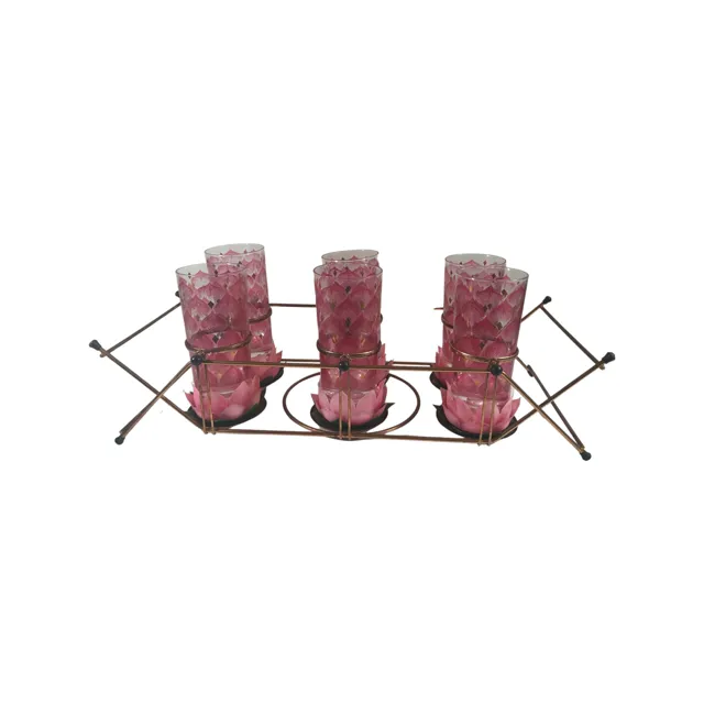 Fred Press Signed Mid-Century Lotus Flower Tipsy Tim 13 Piece Set
