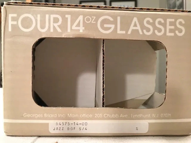 Georges Briard Signed Black and White Jazz Double Old Fashion Glasses (Set of 4)