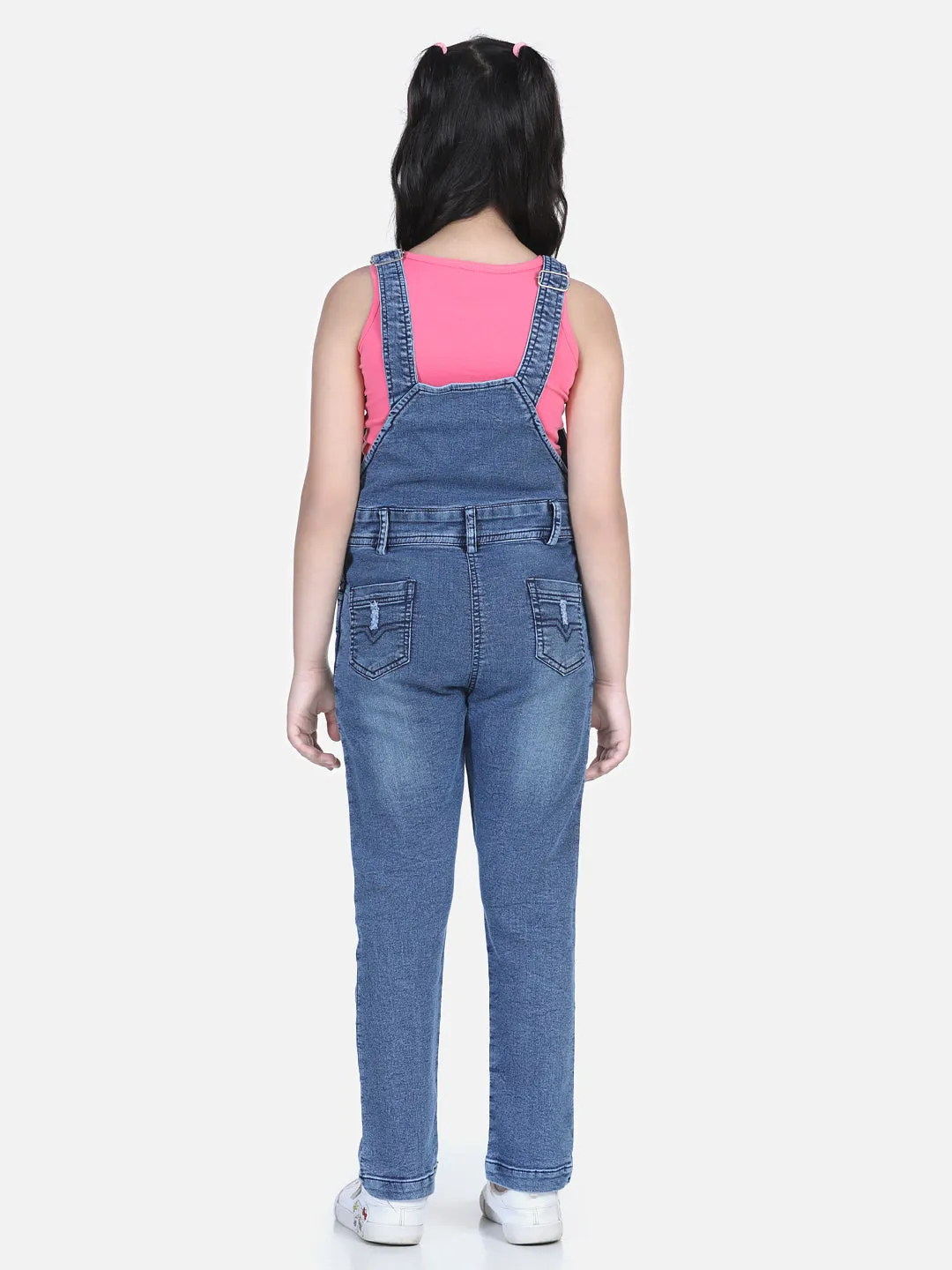 Girl's Distressed Denim Dungaree (T-Shirt Not Included) - StyleStone Kid