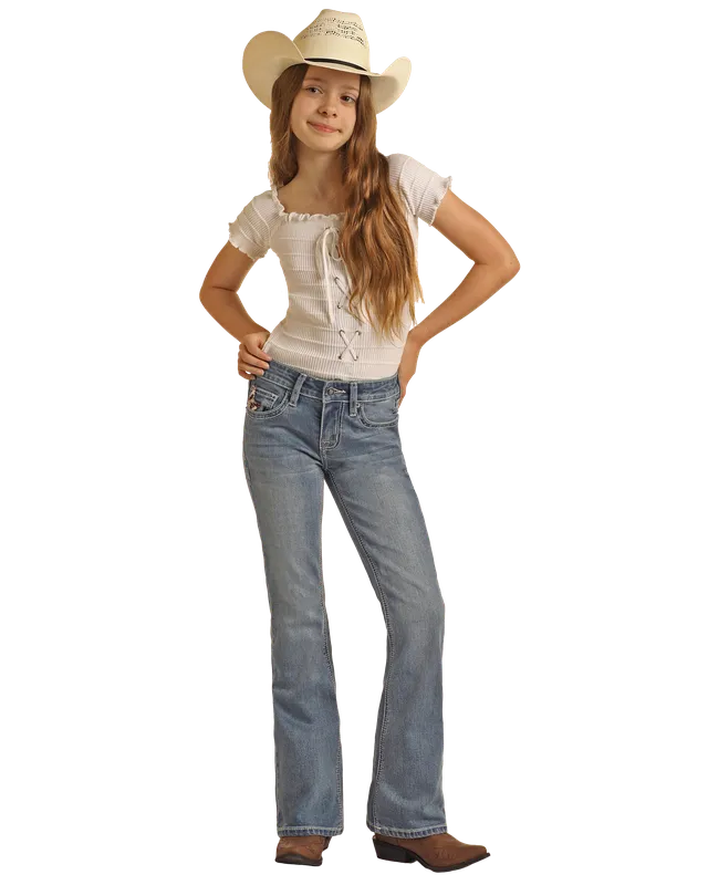 Girl's Rock & Roll Cowgirl Bootcut Jean #BG4MD04240
