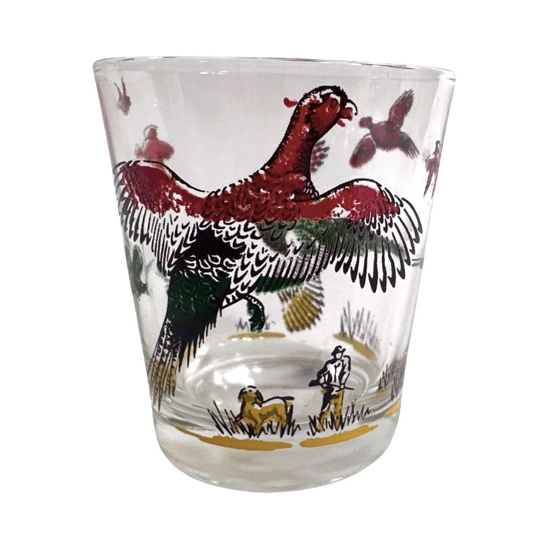 Hazel Atlas Mid-Century Pheasant Whiskey Glass (Single Glass)