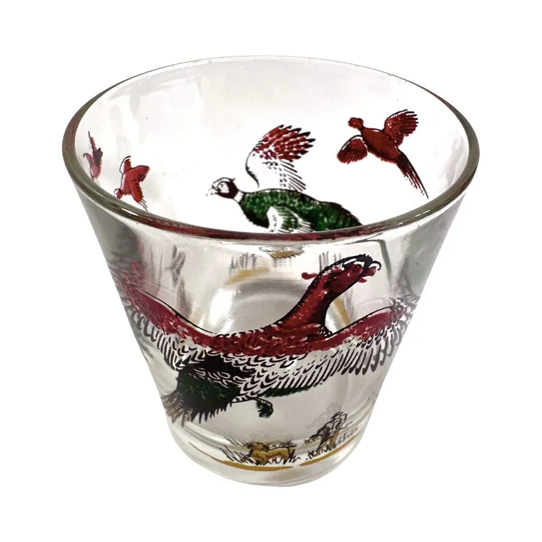 Hazel Atlas Mid-Century Pheasant Whiskey Glass (Single Glass)