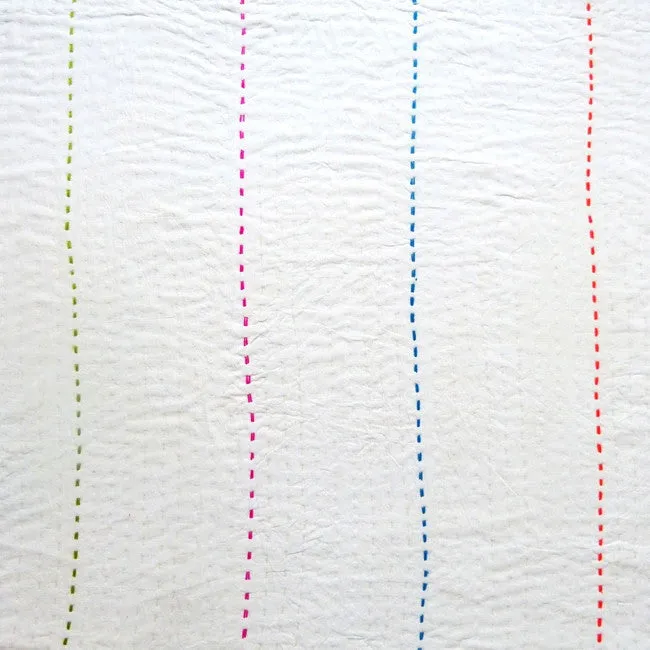 Ivory with coloured stitch quilt