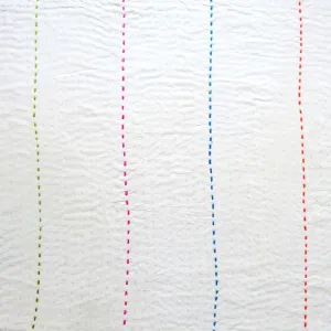 Ivory with coloured stitch quilt