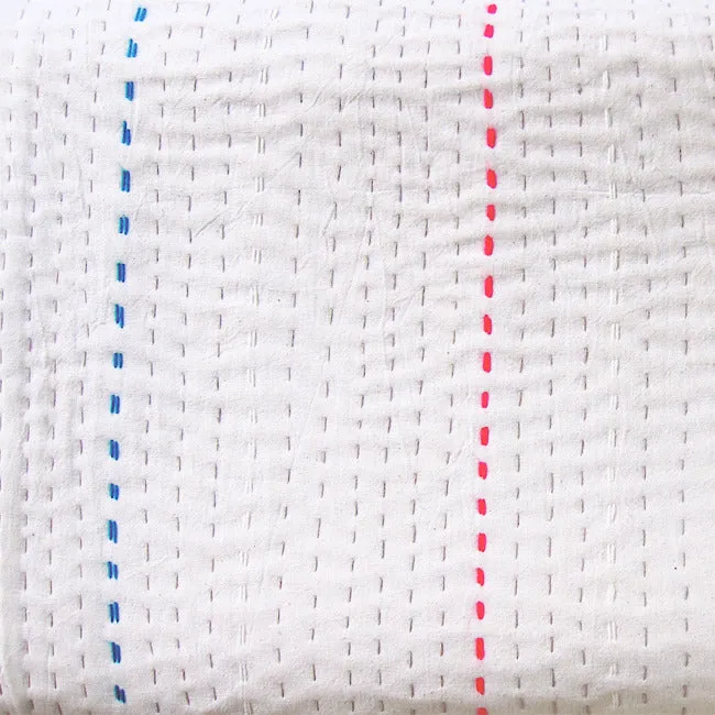 Ivory with coloured stitch quilt