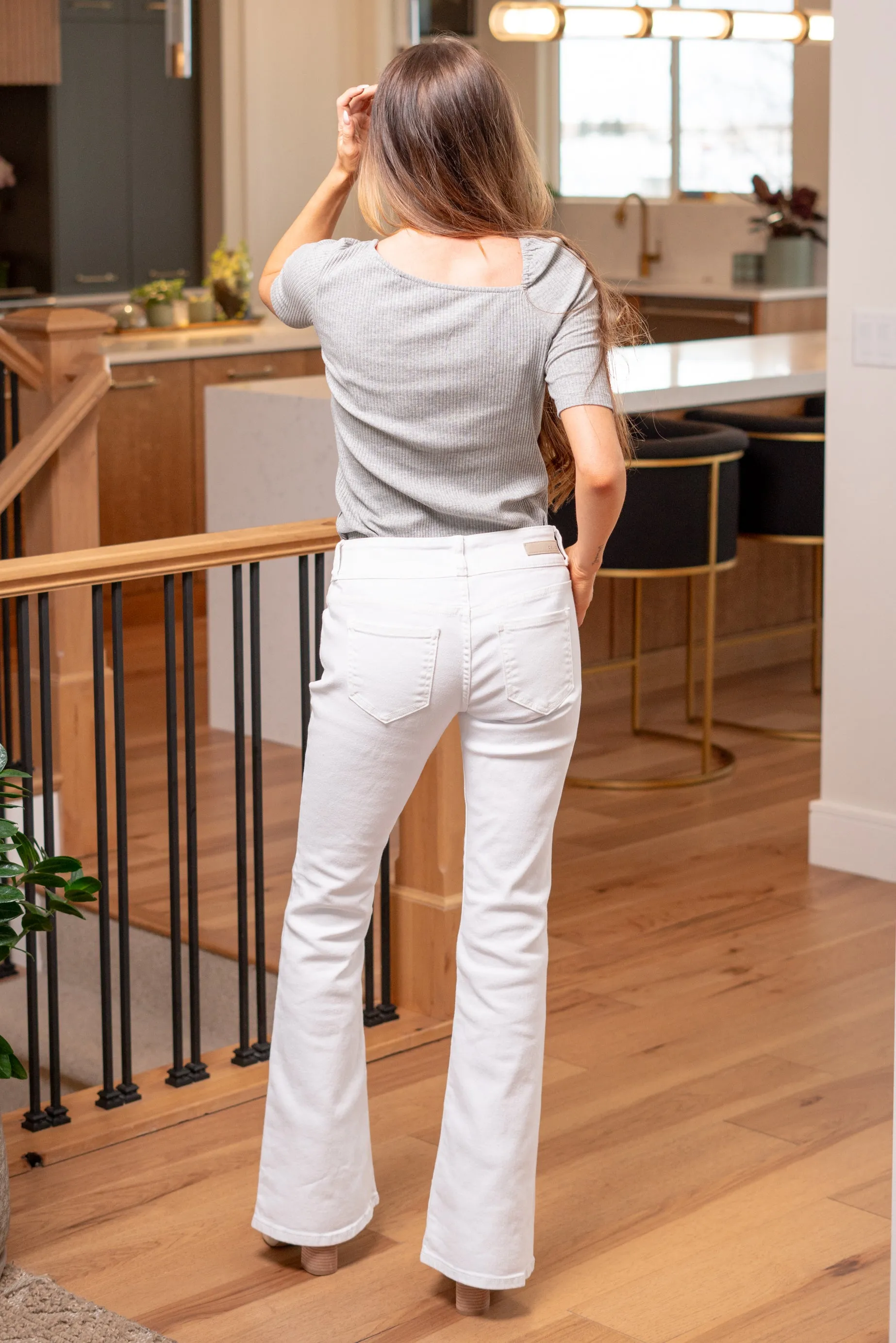 Katie Anne Button Mid Rise Flare