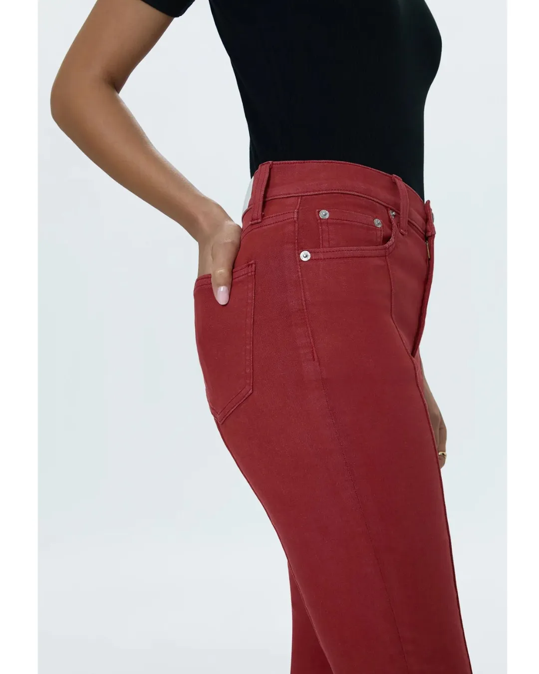 Lennon Seamed Cropped Boot Rouge