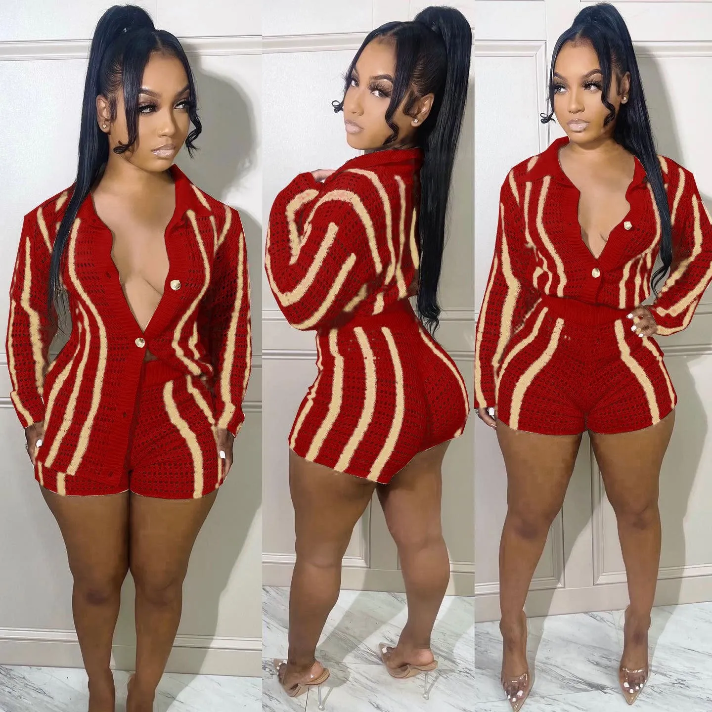Long Sleeve Two Piece Set Cardigan Sweaters