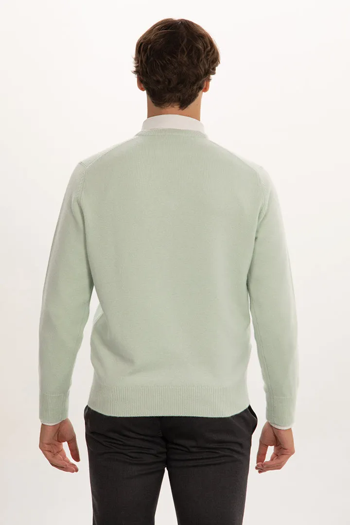 Maglione scollo v doppio filo 100% cashmere