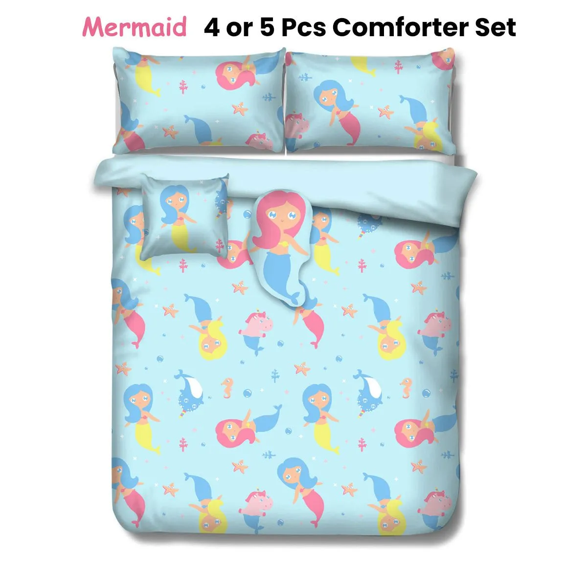 Mermaid Kids Advventure 4 Pcs Comforter Set Single