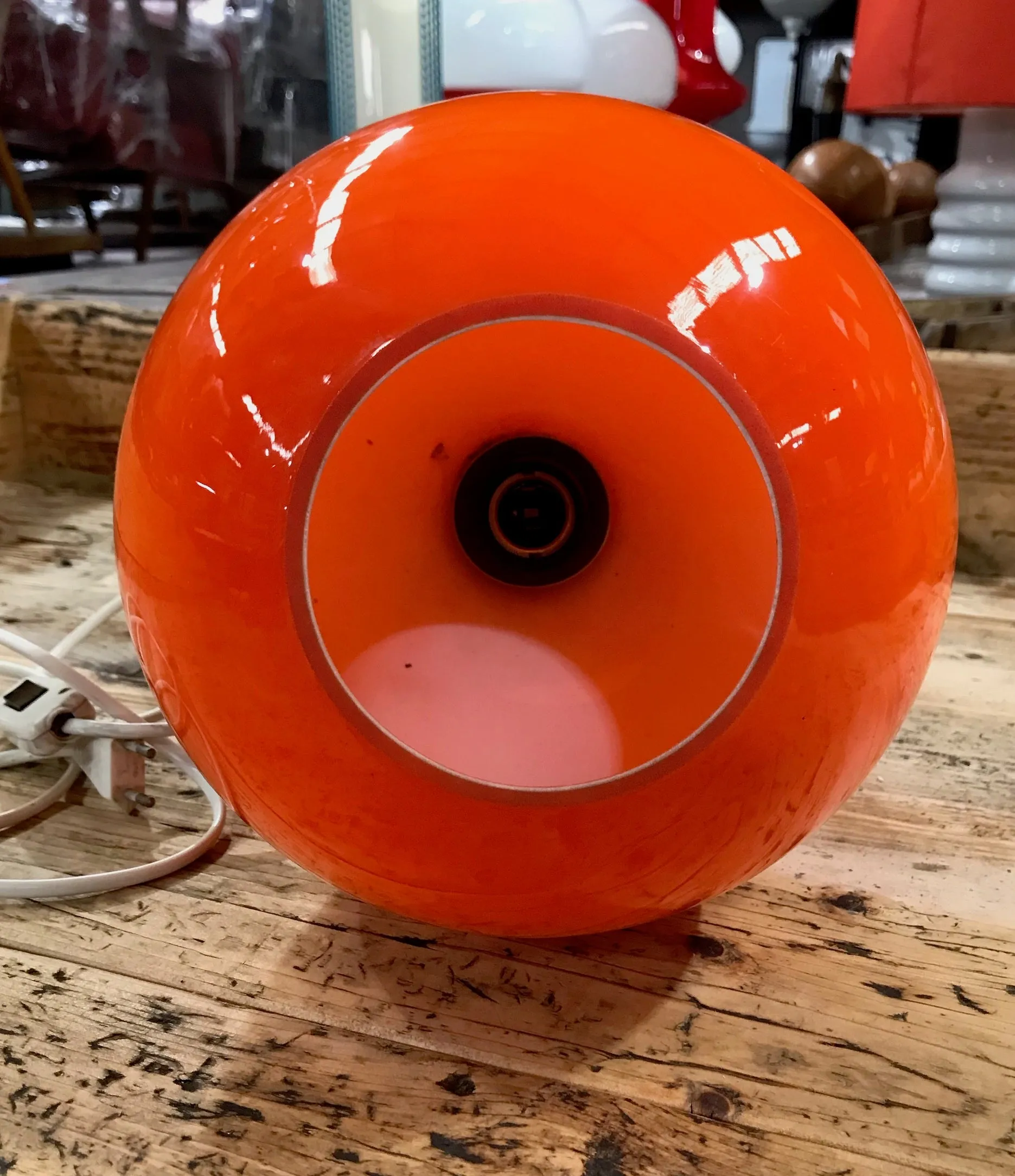 Mid Century  Stepan Tapery  Opaline Glass  Table  Lamp  #3871  Byron