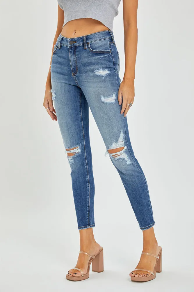 Mid Rise Skinny in Medium Denim by Cello