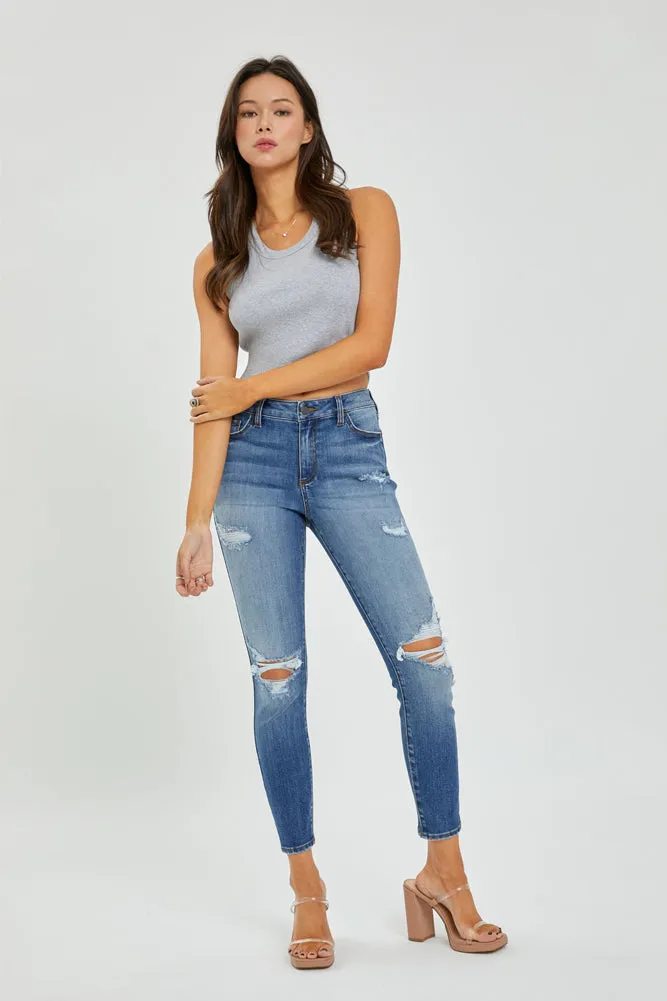 Mid Rise Skinny in Medium Denim by Cello