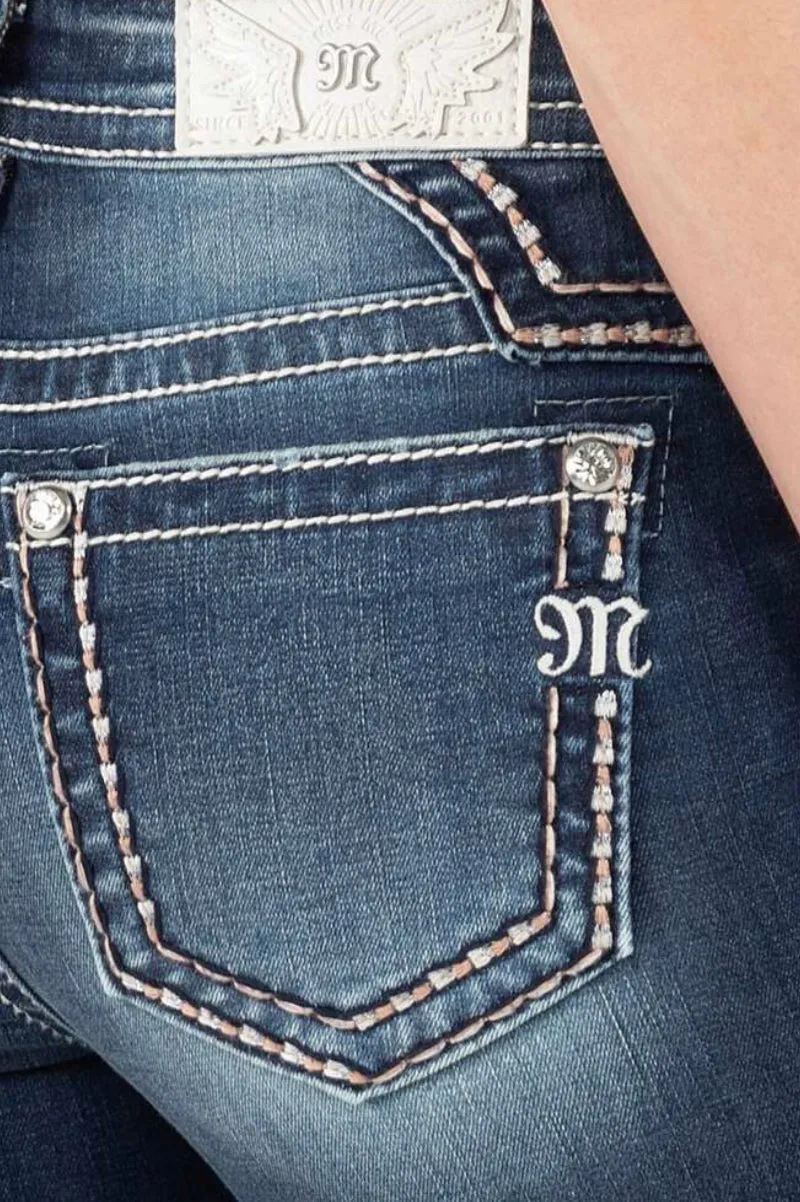 Miss Me Stitch It Up Mid Rise Straight Jean
