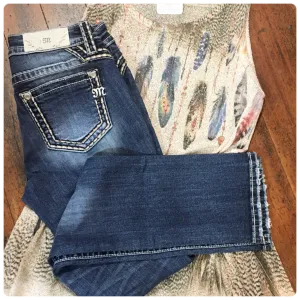 Miss Me Stitch It Up Mid Rise Straight Jean