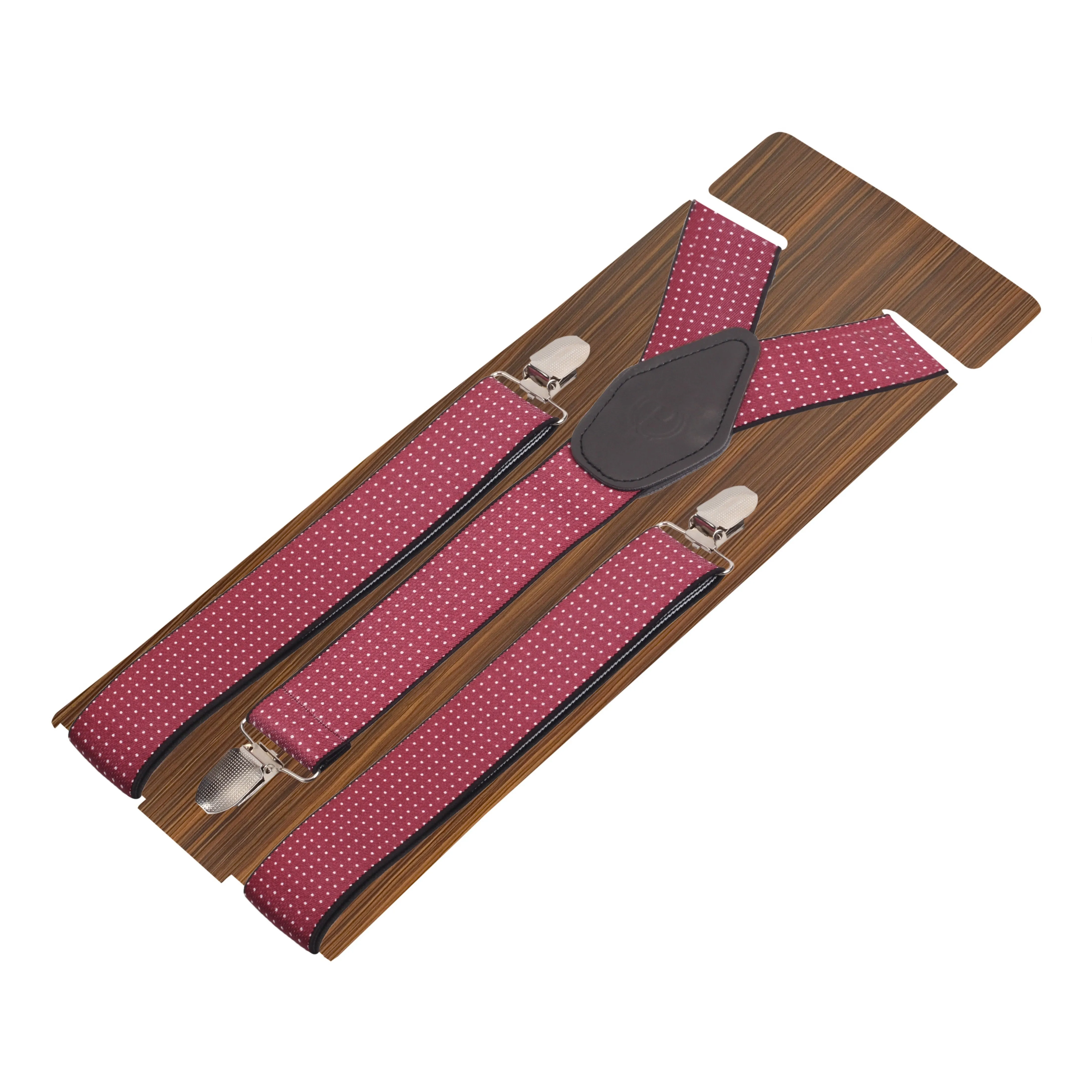 Peluche Polka Dots Red Suspender for Men